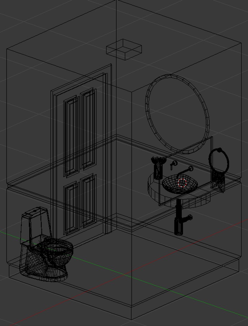 3D interior powder room - TurboSquid 1392103