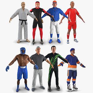 sport characters female 3D model