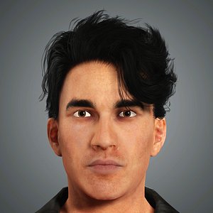 Cartoon Man with Tattoo Character Ready for Game and Animation