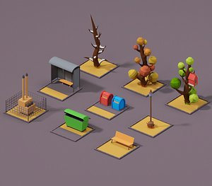 3D mobile urbans tree street model