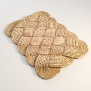 Braided rug from jute rope