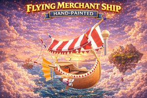 3D flying merchant ship