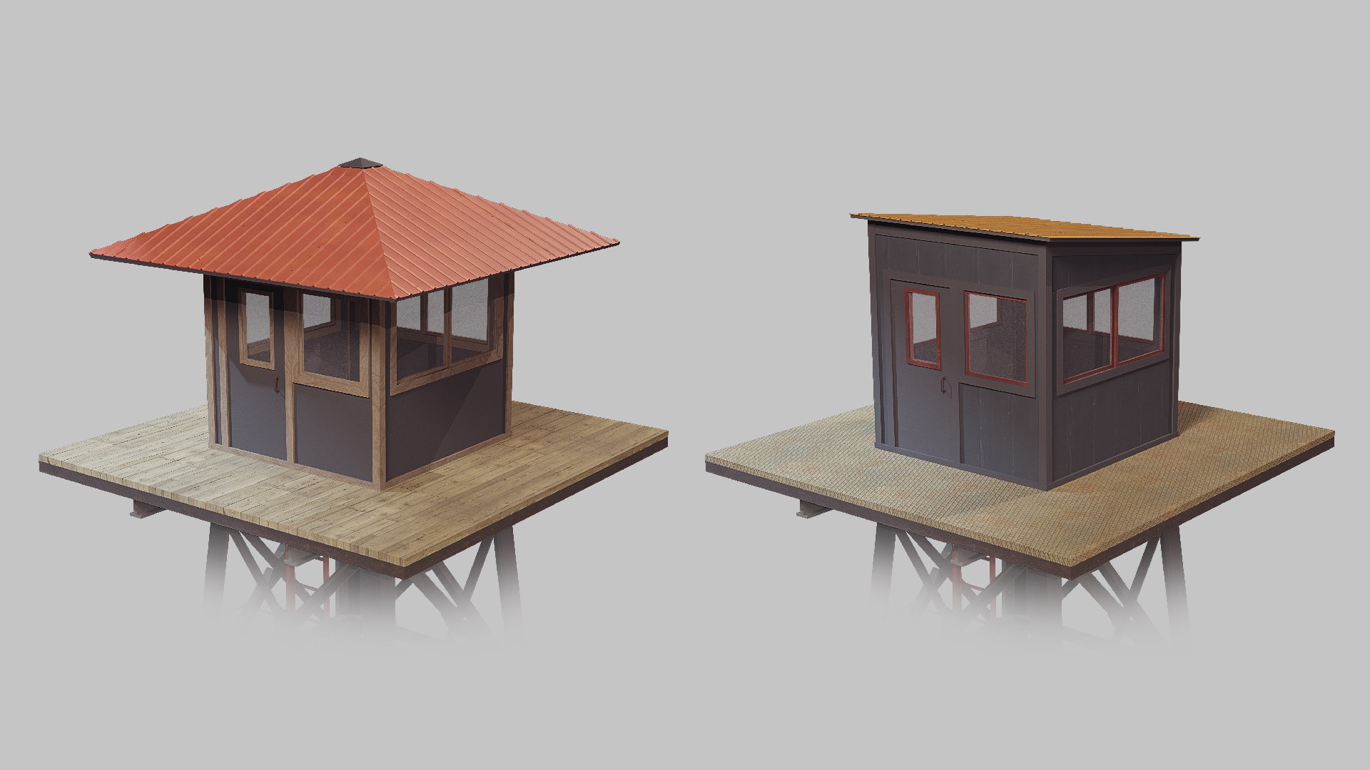 Watchtower Set 01 Model - TurboSquid 2162142