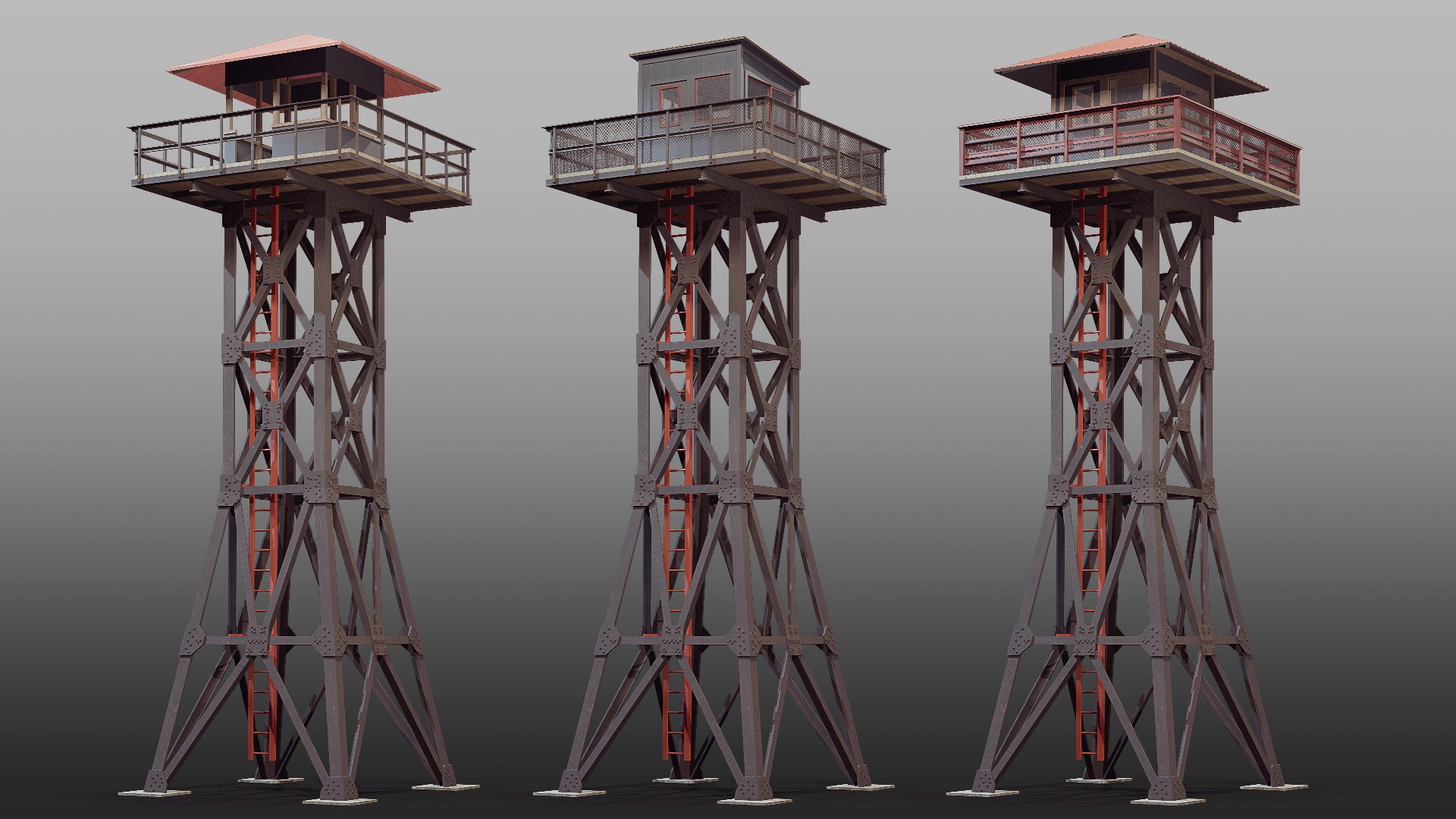 Watchtower Set 01 Model - TurboSquid 2162142