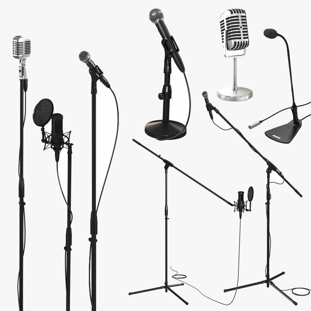Mega Microphone Collection 8 In 1 Model TurboSquid 1867559