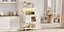 Farmhouse Kitchen Storage Rack  Microwave Stand with Pegboard  Closed Cabinet