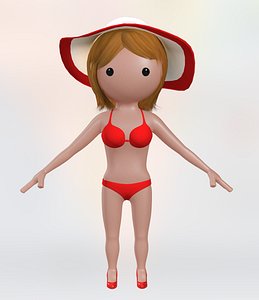 3d model of rigged woman