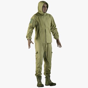 Military Man Green Uniform (2 Cloth sides)