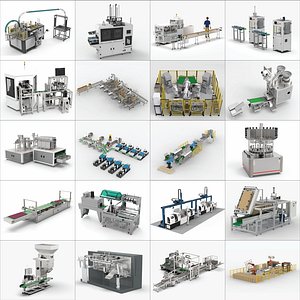 3D Collection of Automatic Packaging Production Machine model