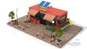 3D Container Flower Shop model