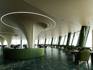 3D Modern Industrial Restaurant and Bistro Interior Scene model
