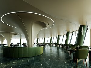 Modern Industrial Restaurant and Bistro Interior Scene