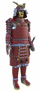 obj japanese samurai armor