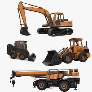 Rigged Construction Machinery 3D