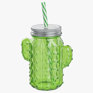 Mason Jar Cactus 3D model