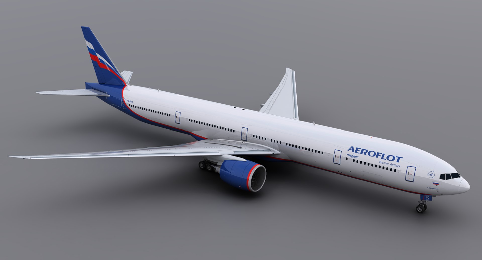777-300 aeroflot model - TurboSquid 1252429