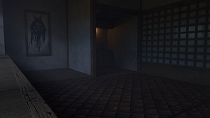 An old empty abandoned room in the horror style Low-poly 3D model