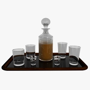 realistic decanter set 3d max