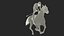 3D White Racing Horse with Jokey Gallop model