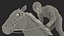 3D White Racing Horse with Jokey Gallop model