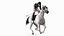 3D White Racing Horse with Jokey Gallop model