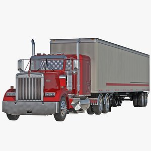 truck w900 semi trailer obj