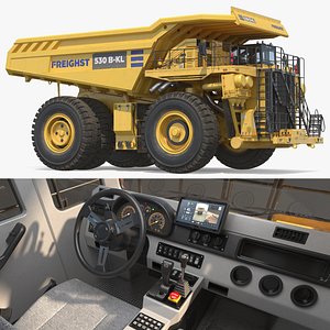 Heavy Mining Dump Truck Rigged 3D