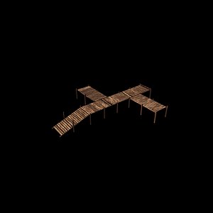 Wooden pier 3D model 3D model