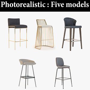 3D stool bar realistic