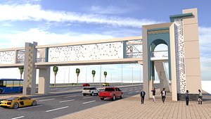 3D model pedestrian bridge 4