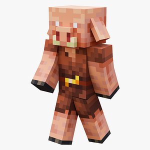 Minecraft Piglin Rigged 3D Model Game Ready 4K PBR 3D model