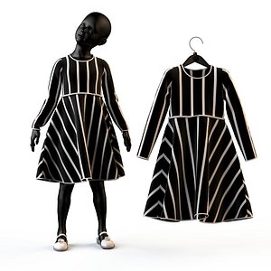 3d obj fashion baby child dressed