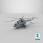 3D Multirole Combat Helicopter Grey