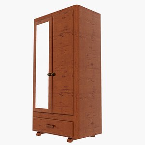 Antique Timber Wardrobe double Door with Drawer Carpentered Craft Malaysia