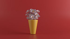 3D Cartoon Vase Flower