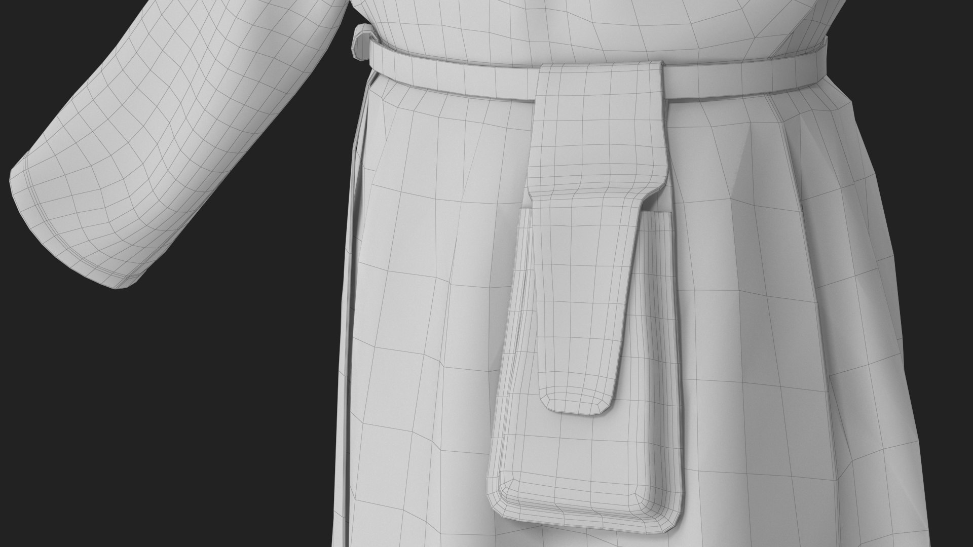 Robe with Mantle Black and Pouch 3D model https://p.turbosquid.com/ts-thumb/UL/IAEB6M/Dj/wireframe_15/jpg/1778737466/1920x1080/fit_q87/e199cdb1d2f5f3c23099ff680d7064fc923b32d0/wireframe_15.jpg