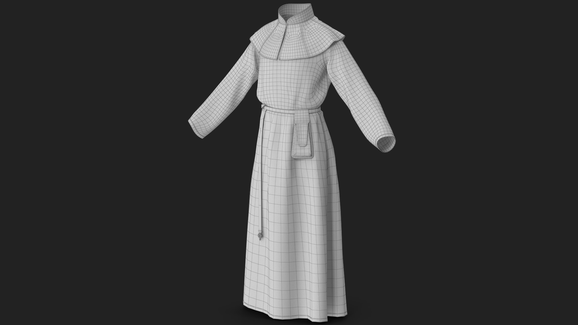 Robe with Mantle Black and Pouch 3D model https://p.turbosquid.com/ts-thumb/UL/IAEB6M/Fm/wireframe_03/jpg/1778737459/1920x1080/fit_q87/fb4a064ad81e86d89d425aa95be849bb360cda6c/wireframe_03.jpg