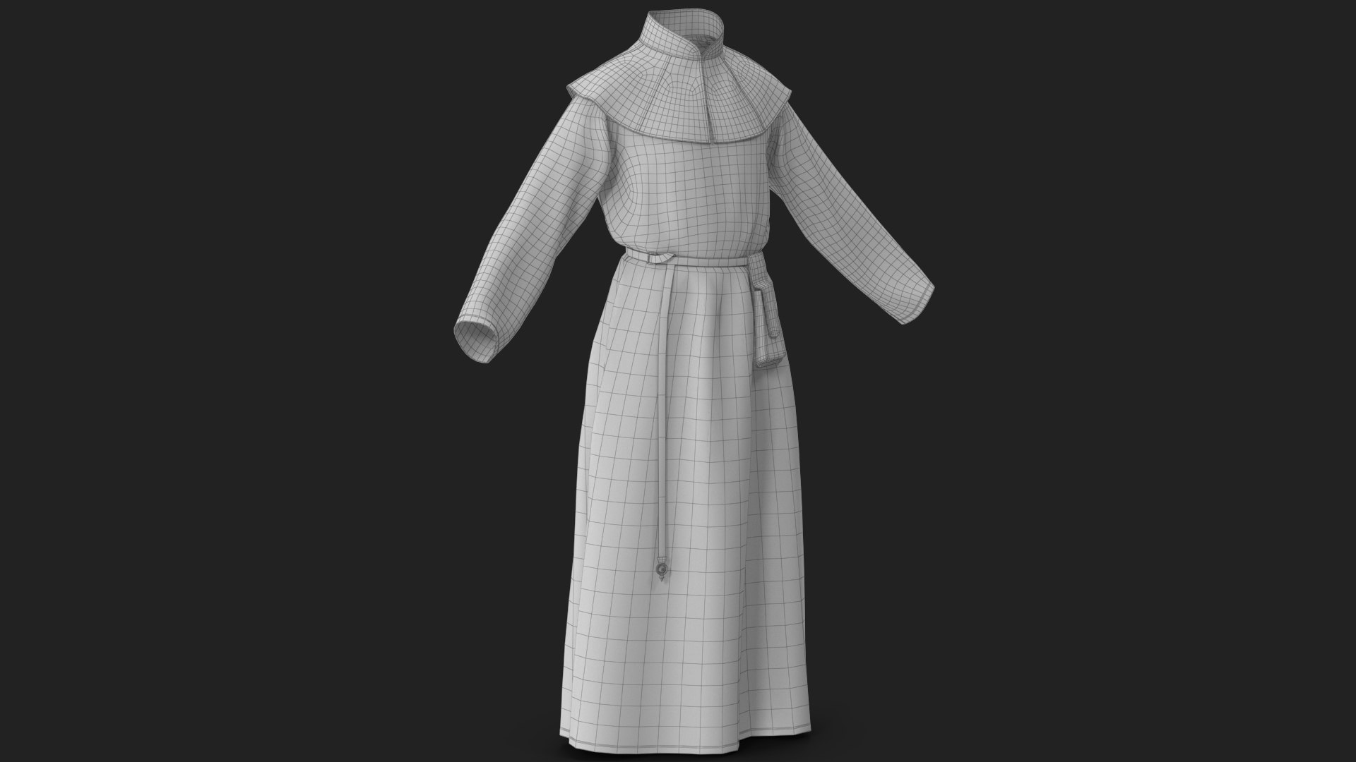 Robe with Mantle Black and Pouch 3D model https://p.turbosquid.com/ts-thumb/UL/IAEB6M/yX/wireframe_02/jpg/1778737458/1920x1080/fit_q87/7de7905a8a0e0d550b541fcad0f62537b2b04616/wireframe_02.jpg