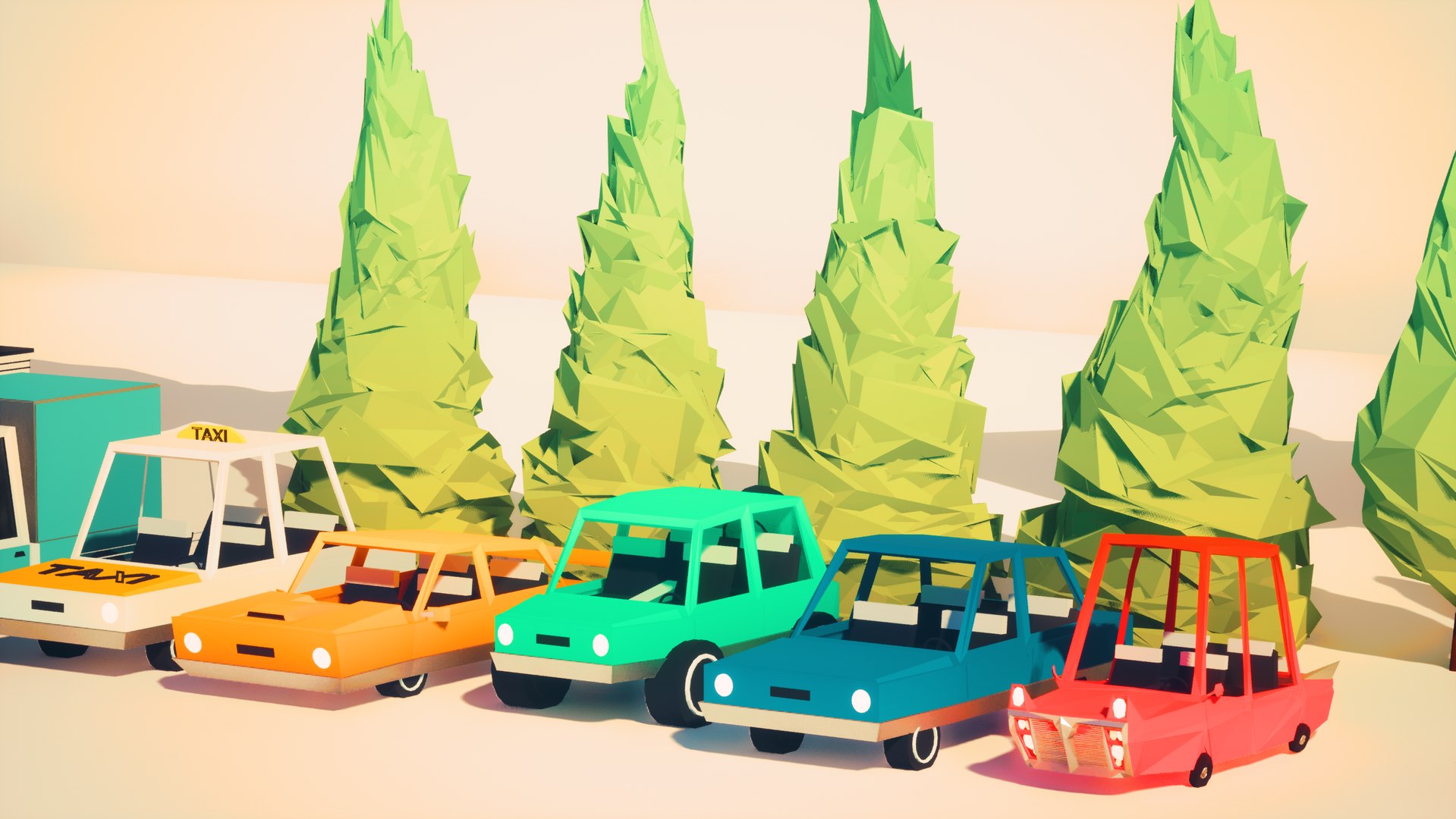 3D Low Poly Road Trip Pack Model - TurboSquid 2254564