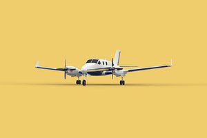 BUSINESS EXECUTIVE JET AIRPLANE AIRCRAFT TURBOPROP TWIN ENGINE 3D