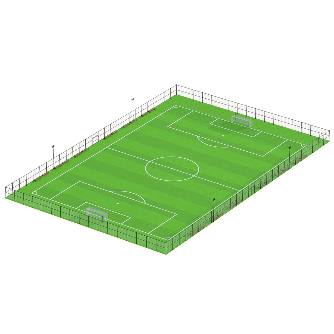 3D Soccer Field Model TurboSquid 2127877