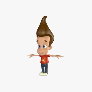 jimmy neutron rigged cartoon 3d 3ds
