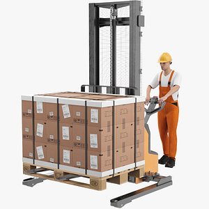 3D Powered Pallet Stacker