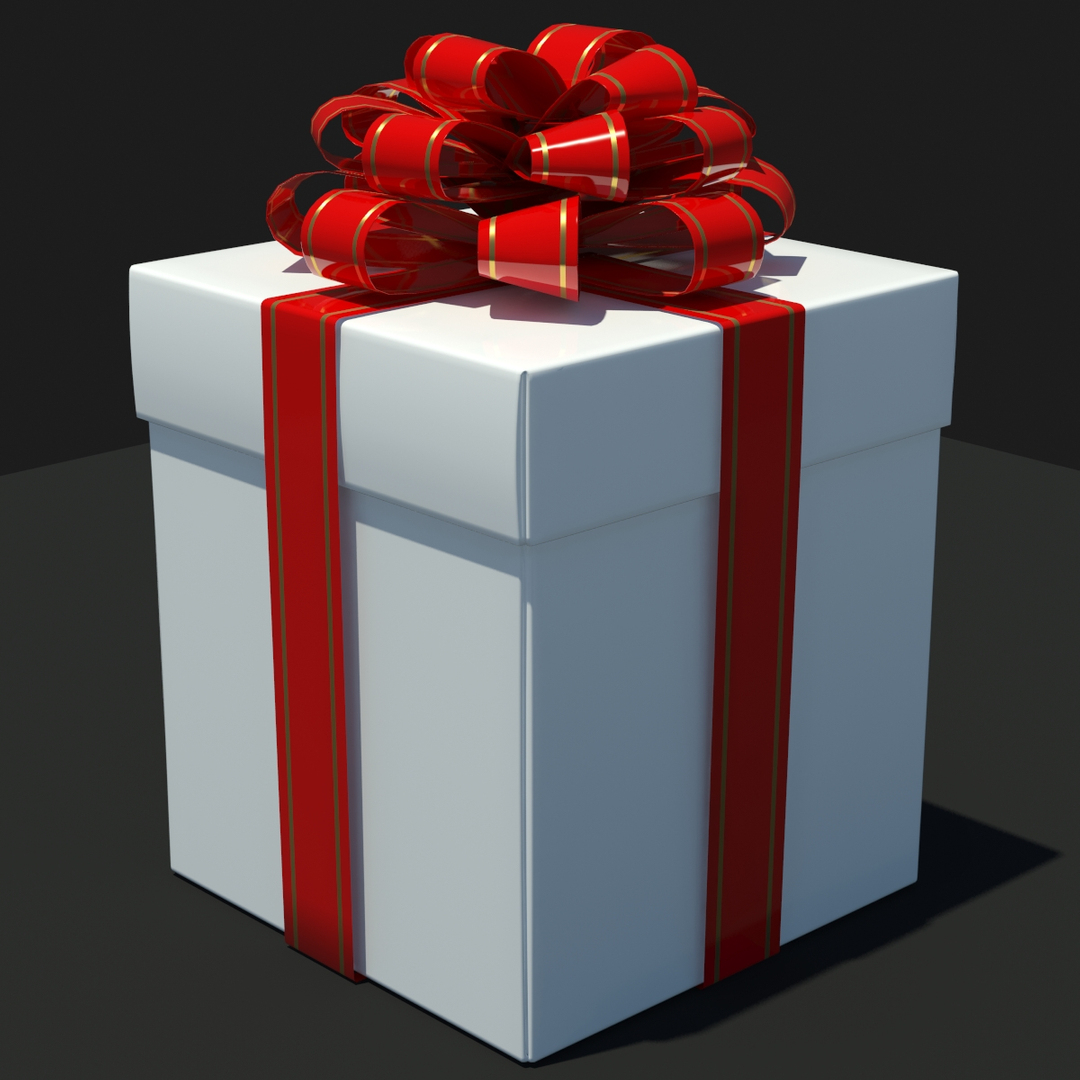 3ds max gift box white