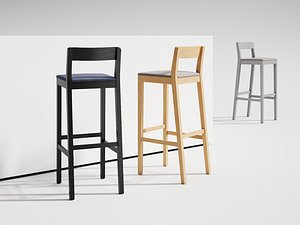 3D Sit Barstool Upholstered Seat