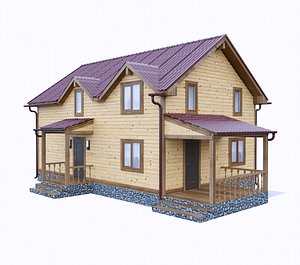 simply wooden house 3D model
