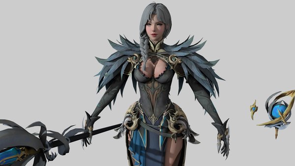 3D model warrior elf girl 03