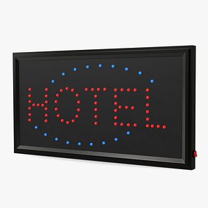 3D Hotel Neon LED Light Sign Board ON