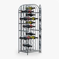 Lockable Rack with Wine Bottles Open