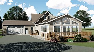 Country Ranch House with Deck and Garage